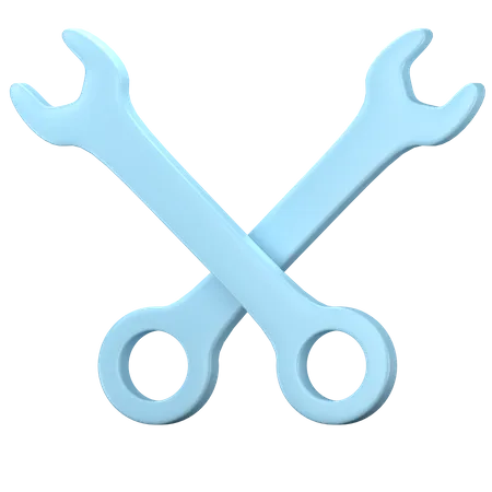 Two Open End Wrench 3D Icon