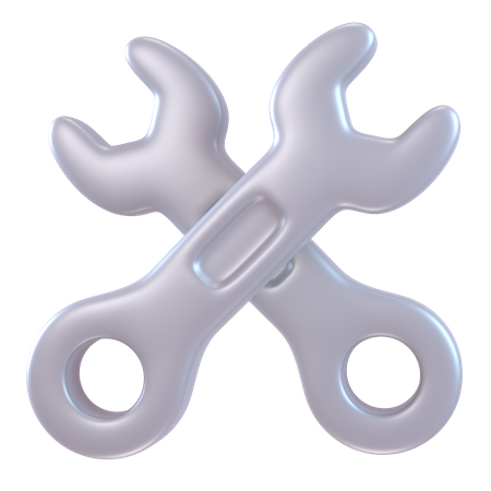 Two Open End Wrench  3D Icon
