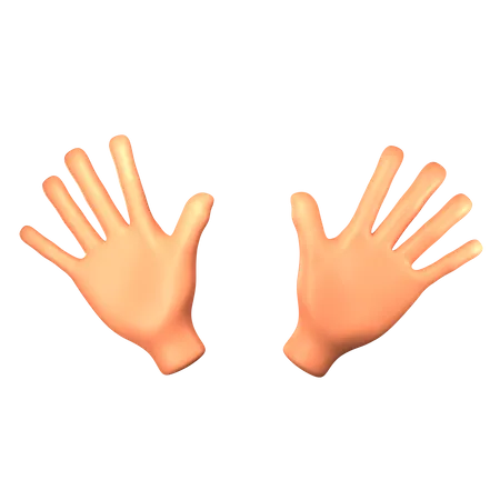 Two open hands gesture 3D Illustration