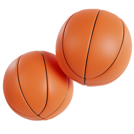 Two Orange Basketballs  3D Icon