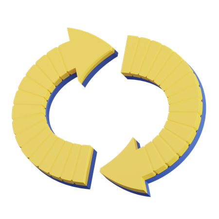 Two Part Circular Arrows  3D Icon