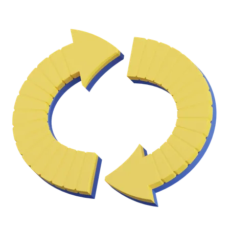 Two Part Circular Arrows  3D Icon