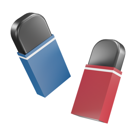 Two Pencil Eraser  3D Icon