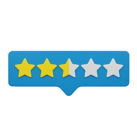 Two Point Five Rating Chat Label  3D Icon