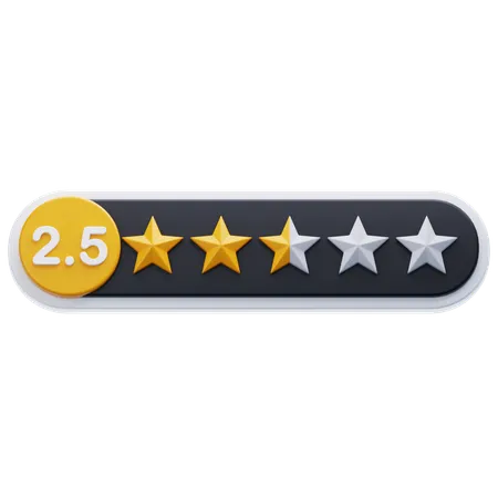 Two Point Five Star Rating  3D Icon