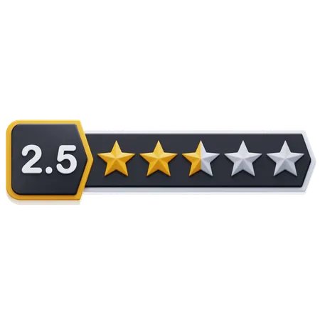 Two Point Five Star Rating  3D Icon