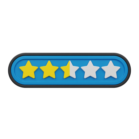 Two Point Five Star Rating  3D Icon