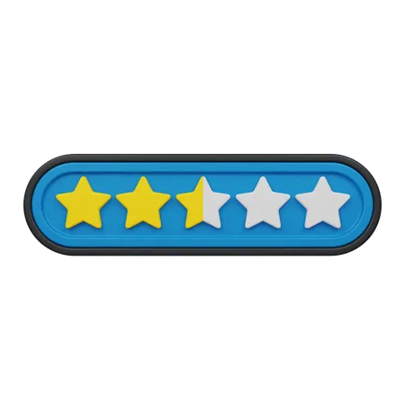 Two Point Five Star Rating  3D Icon