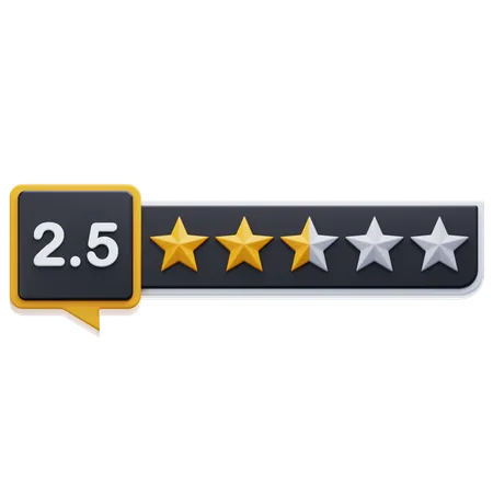 Two Point Five Star Rating  3D Icon