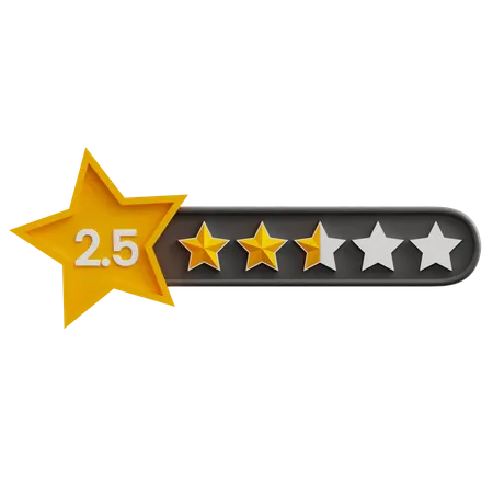 Two Point Five Star Rating  3D Icon