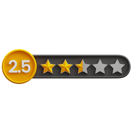 Two Point Five Star Rating  3D Icon
