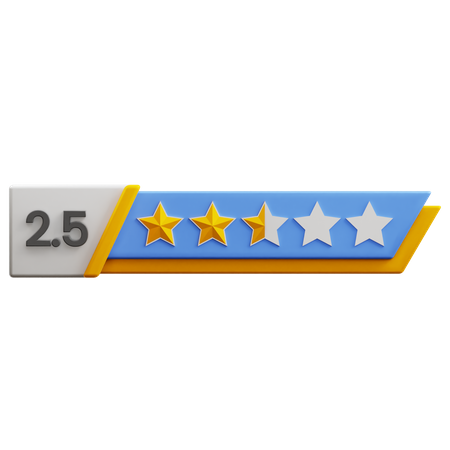 Two Point Five Star Rating  3D Icon