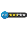 Two Point Five Star Rating Circle Label