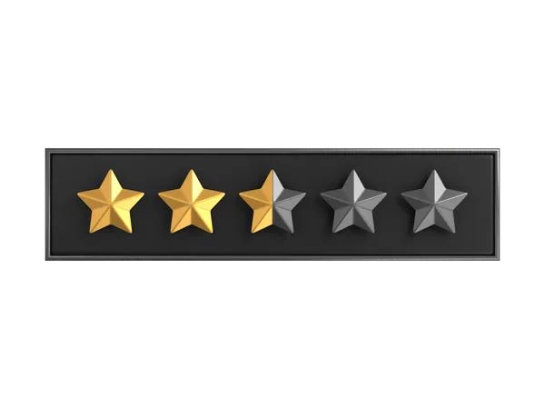Two Point Five Star Rating Label  3D Icon