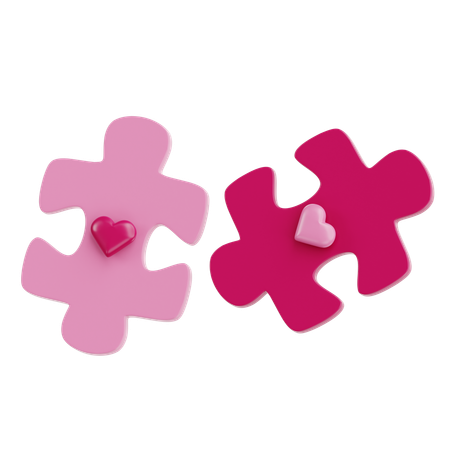 Two Puzzle Pieces  3D Icon