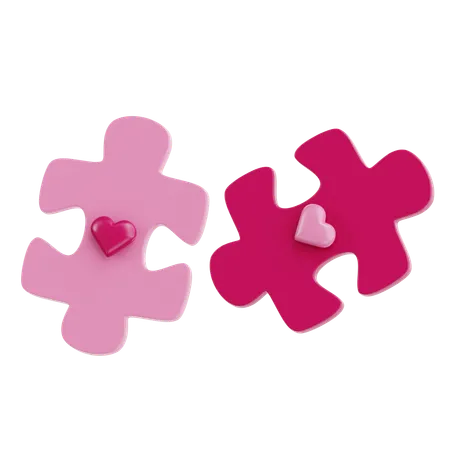 Two Puzzle Pieces  3D Icon