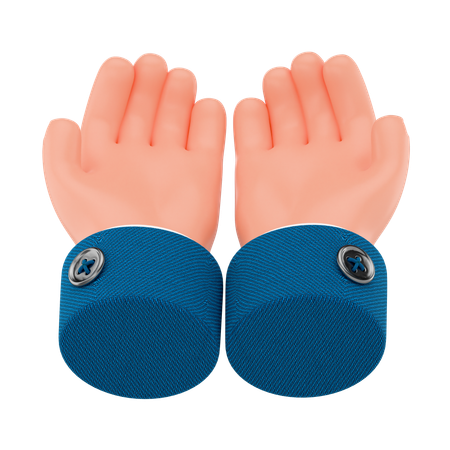 両手を挙げた  3D Icon