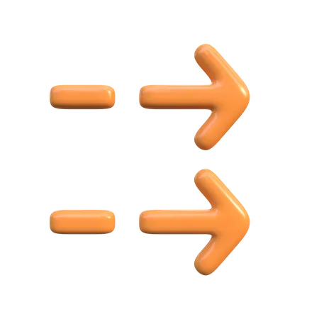 Two Right Arrows 3D Icon