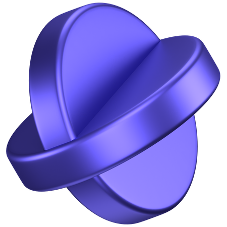 Two Ring Abstract Shape  3D Icon