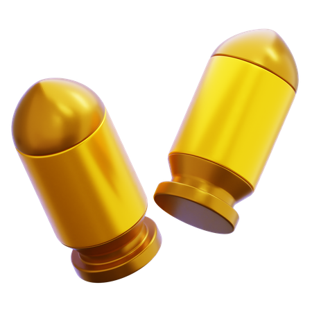 Two Shiny Gold Bullets  3D Icon