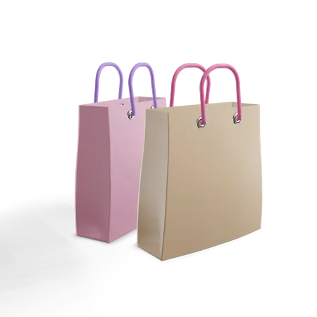 Two Shopping Bags  3D Illustration