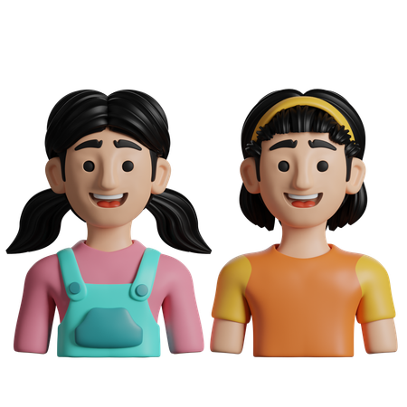 Two Sisters  3D Icon