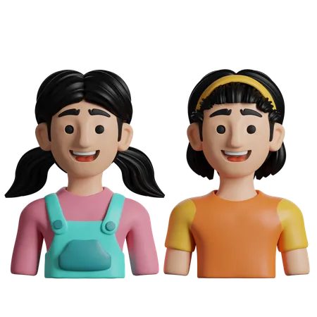Two Sisters  3D Icon