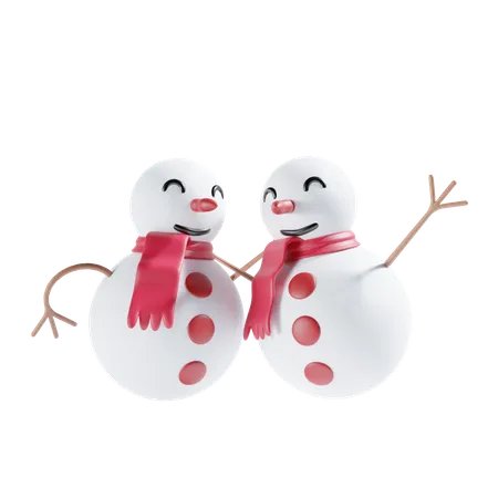 Two Snowman  3D Icon