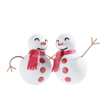 Two Snowman  3D Icon