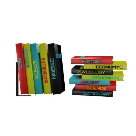 Two Stacks Of Books  3D Icon