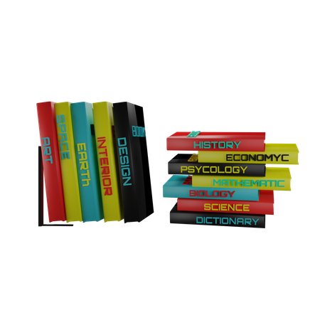 Two Stacks Of Books  3D Icon