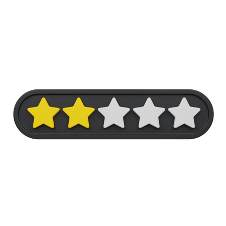 Two Star  3D Icon