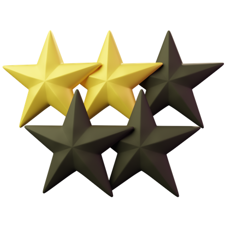 Two Star  3D Illustration