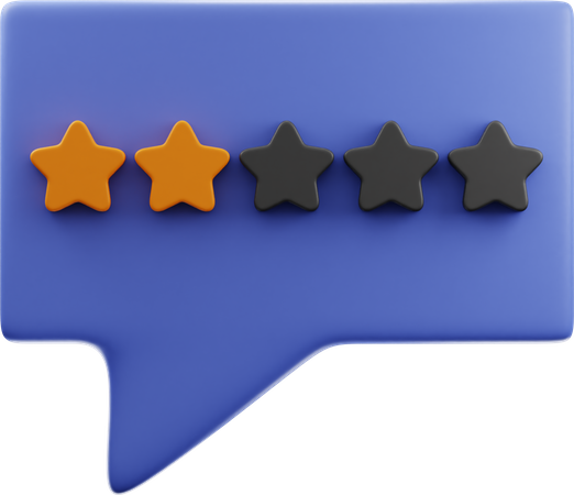 Two Star Feedback  3D Illustration