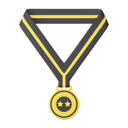 Two Star Medal 3D Illustration