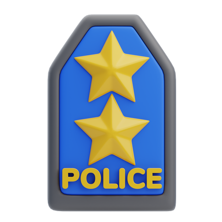Two Star Police  3D Icon