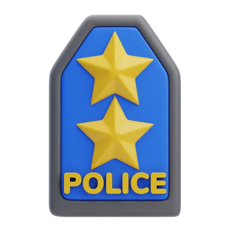 Two Star Police  3D Icon