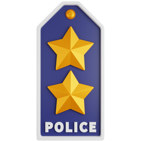 Two Star Police Rank  3D Icon