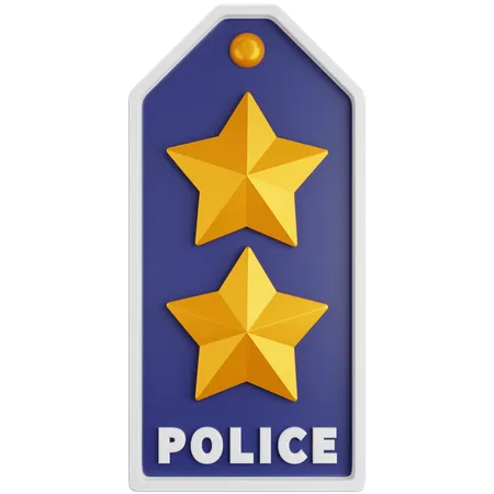 Two Star Police Rank  3D Icon