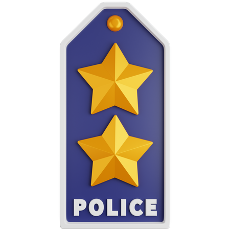 Two Star Police Rank  3D Icon