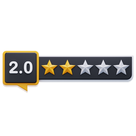 Two Star Rating  3D Icon