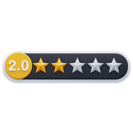 Two Star Rating  3D Icon