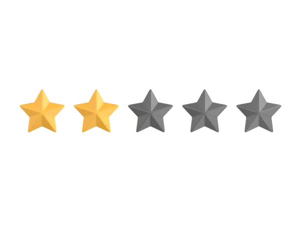 Two Star Rating 3 D Icon 3D Icon