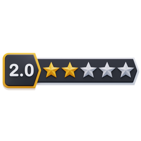 Two Star Rating  3D Icon