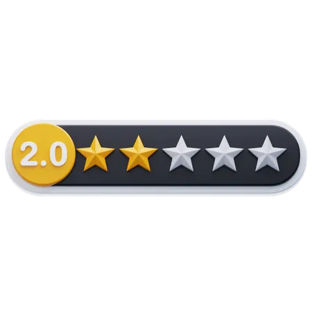 Two Star Rating  3D Icon