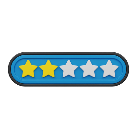 Two Star Rating  3D Icon