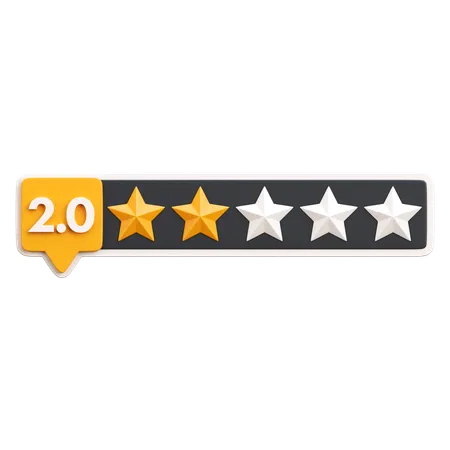 Two Star Rating  3D Icon