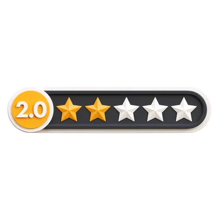 Two Star Rating  3D Icon