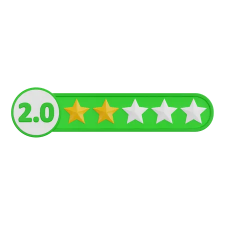 Two Star Rating  3D Icon