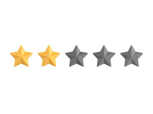 Two Star Rating  3D Icon